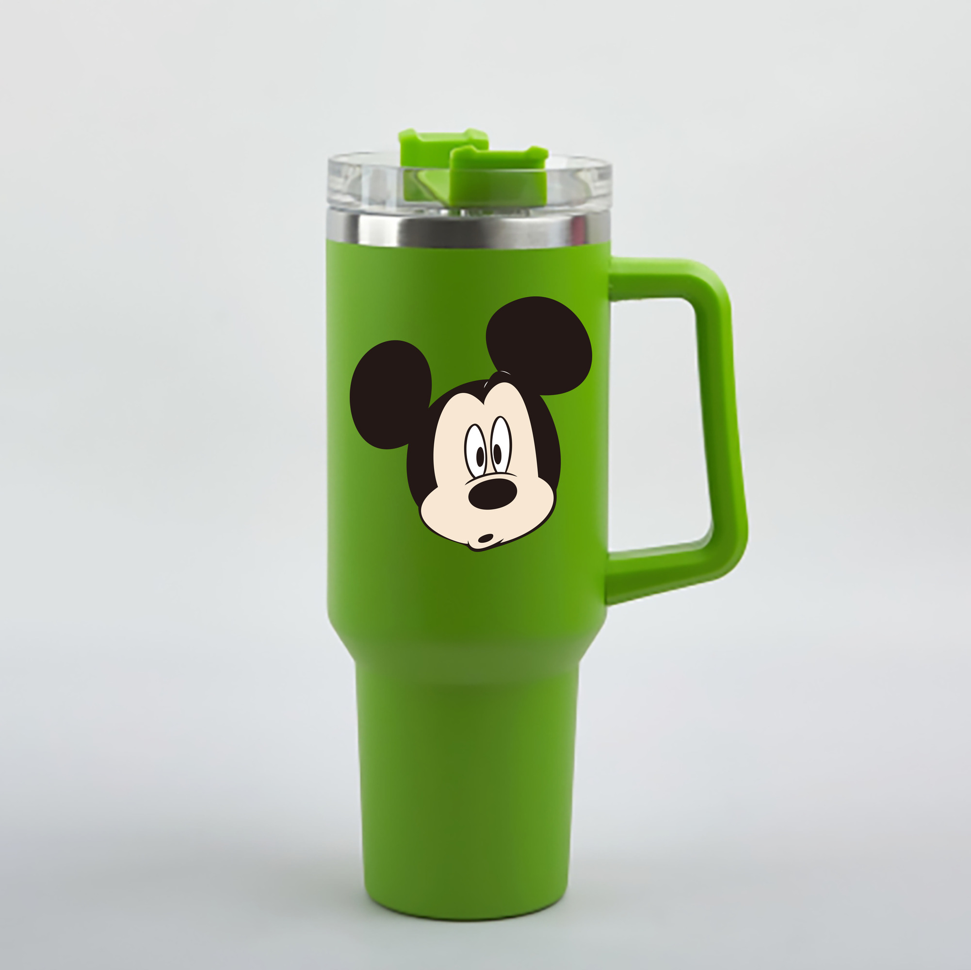 （画像用） ミッキーマウス Mickey Mouse 1200mL車用タンブラー - クリスタルステッカー（プラスチックストロー付き）
